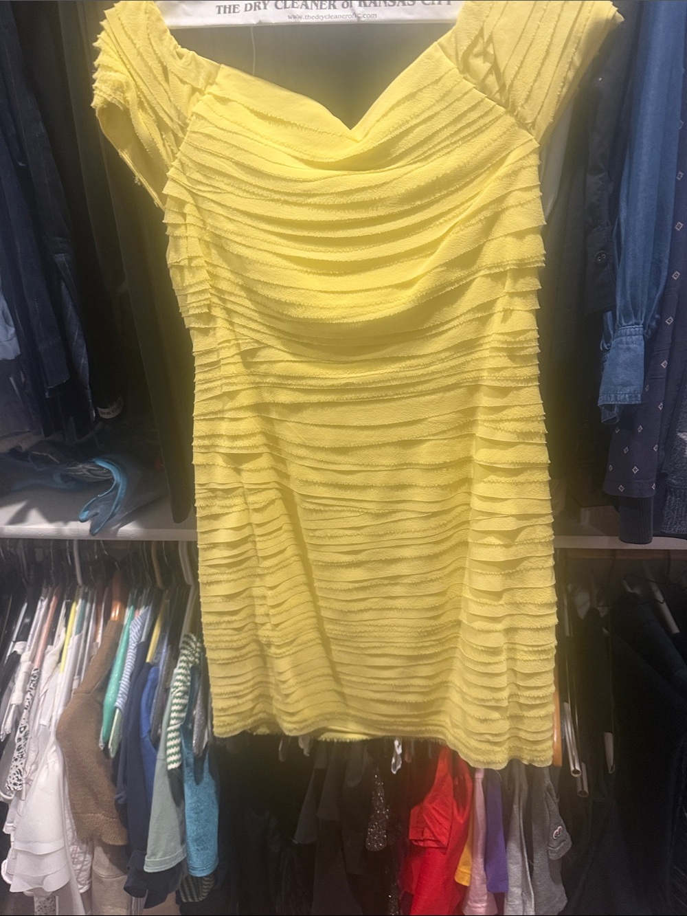 Alice + Olivia Bright Yellow Layered Ruffle Mini Dress